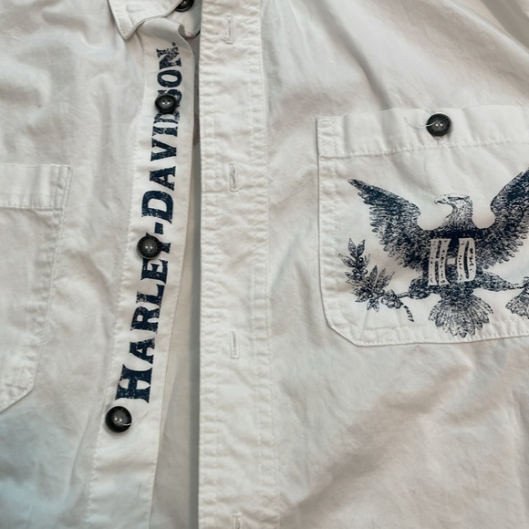 Harley Davidson white size Large button down shirt - Picture 2 of 6